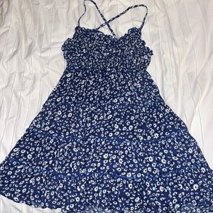 blue floral dress